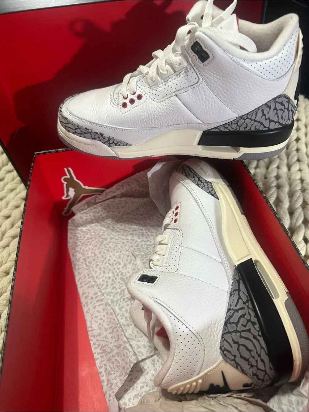 Nike Kids Red, White & Cement Gray Air Jordan Sneaker (5Y)